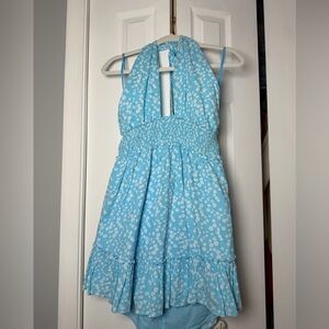 Aerie Light Blue Floral Casual Dress